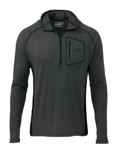 Kuiu ULTRA Merino 145 Zip-T Hunting Hoodie | Charcoal Black