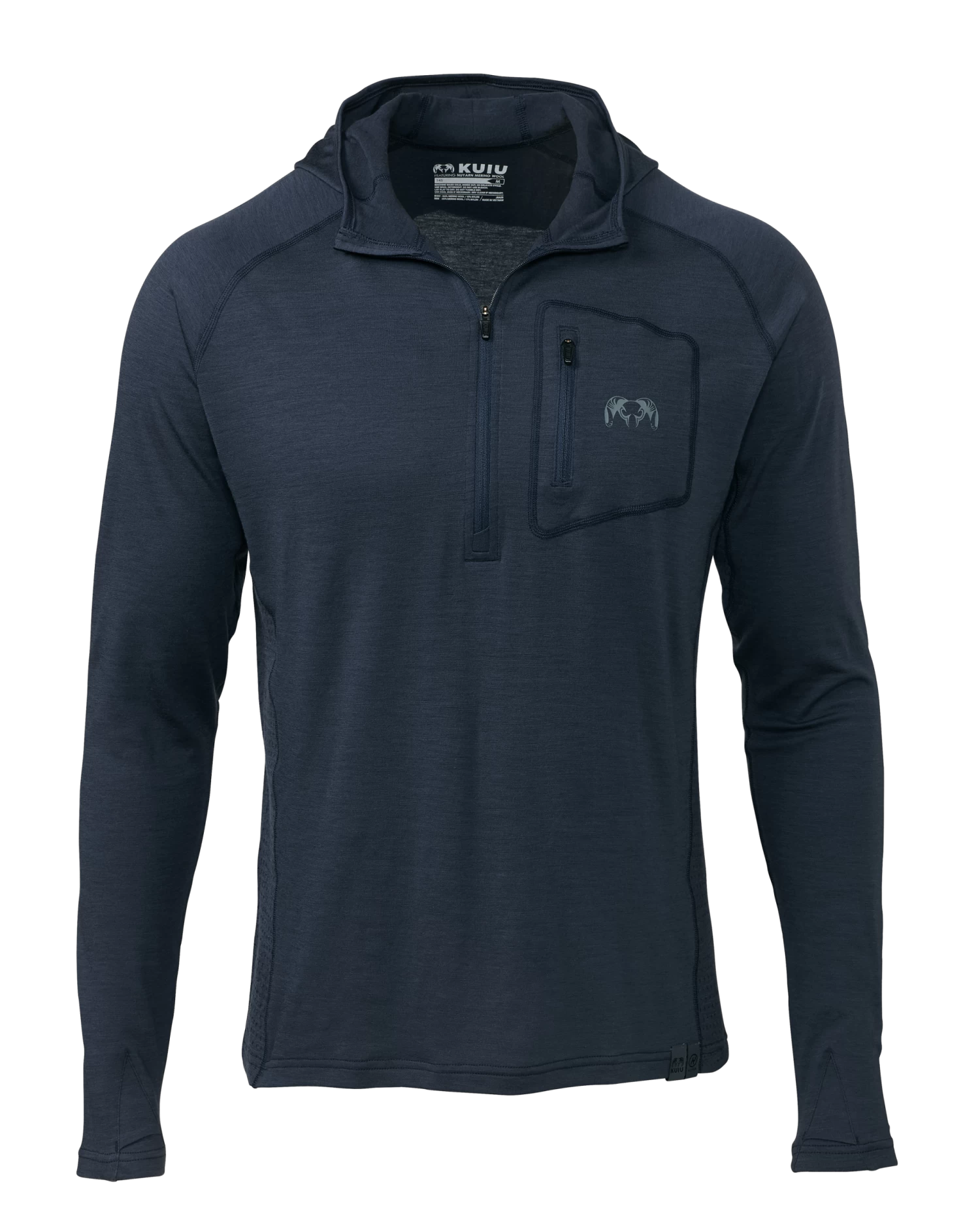 Kuiu ULTRA Merino 145 Zip-T Hunting Hoodie | Steel Blue