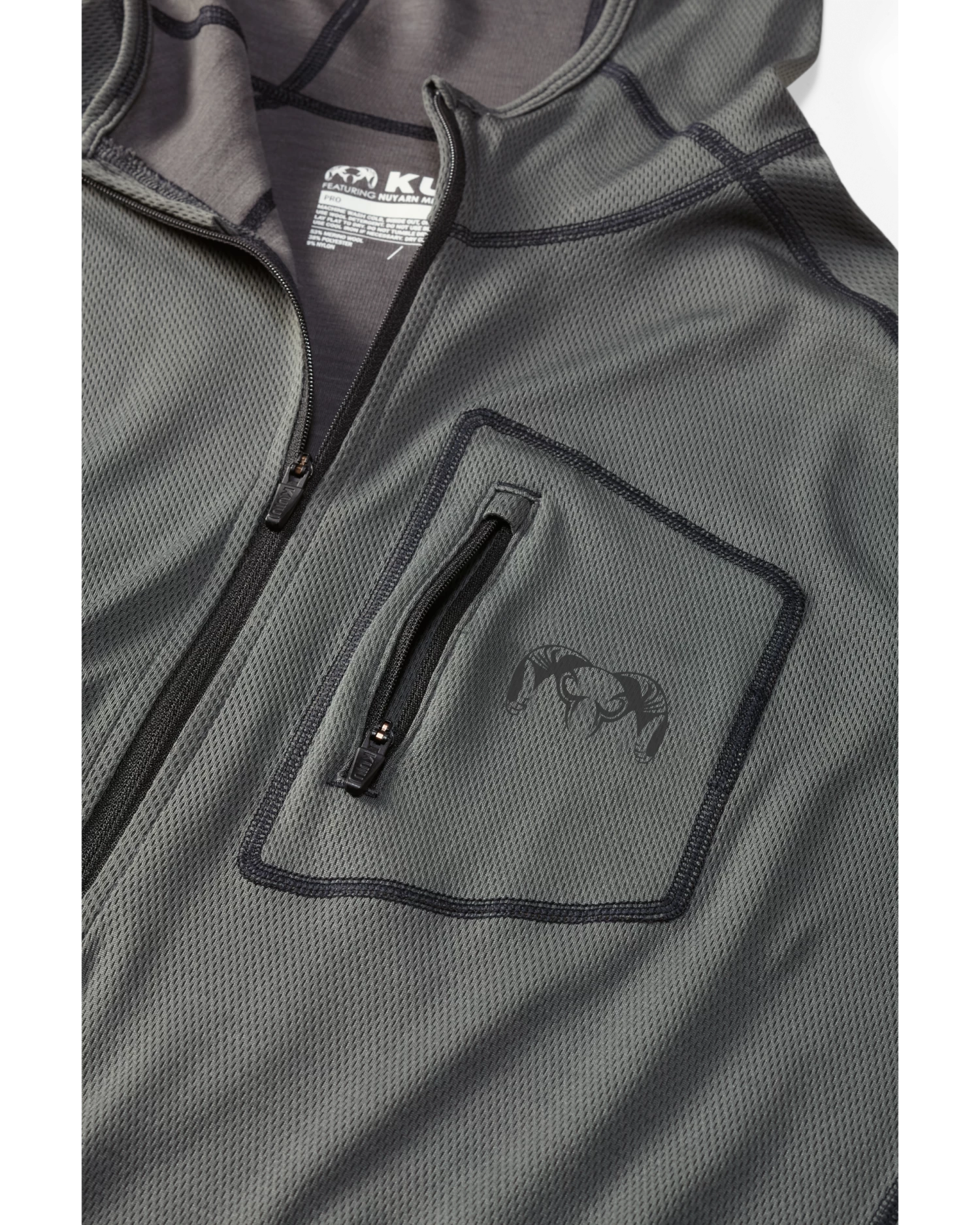Kuiu PRO Merino 200 Zip-T Hoodie | Charcoal - Image 2
