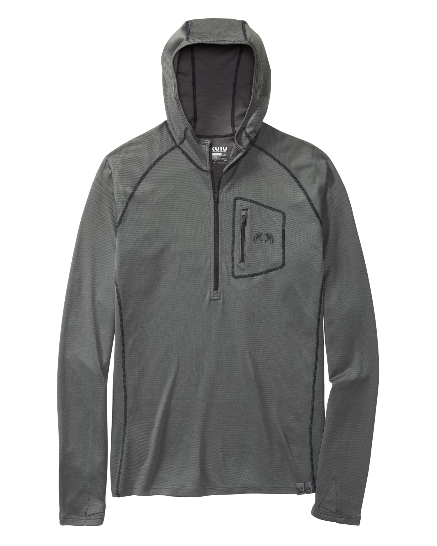 Kuiu PRO Merino 200 Zip-T Hoodie | Charcoal