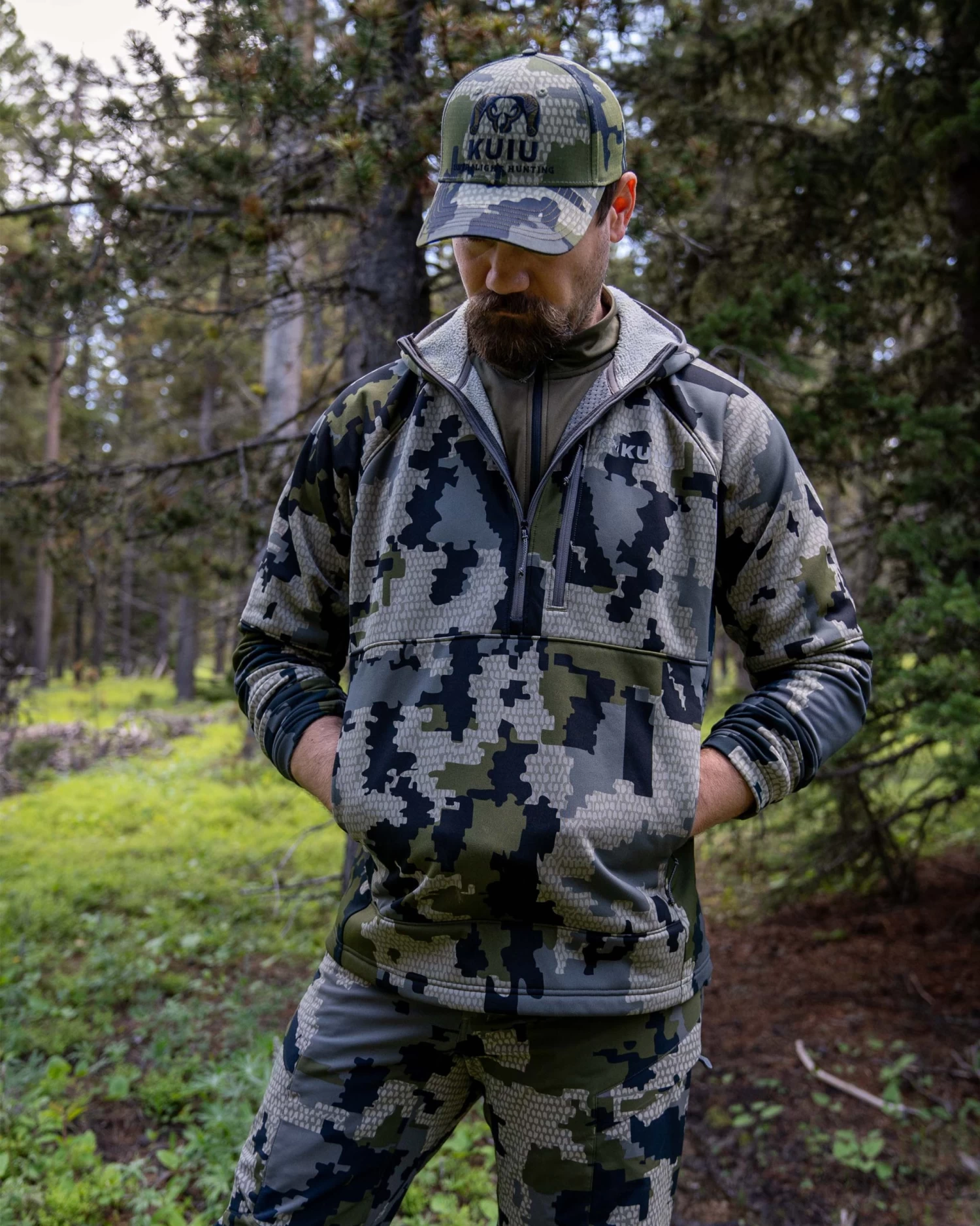 Kuiu StrongFleece 235 Zip-T Hoodie | Verde - Image 4